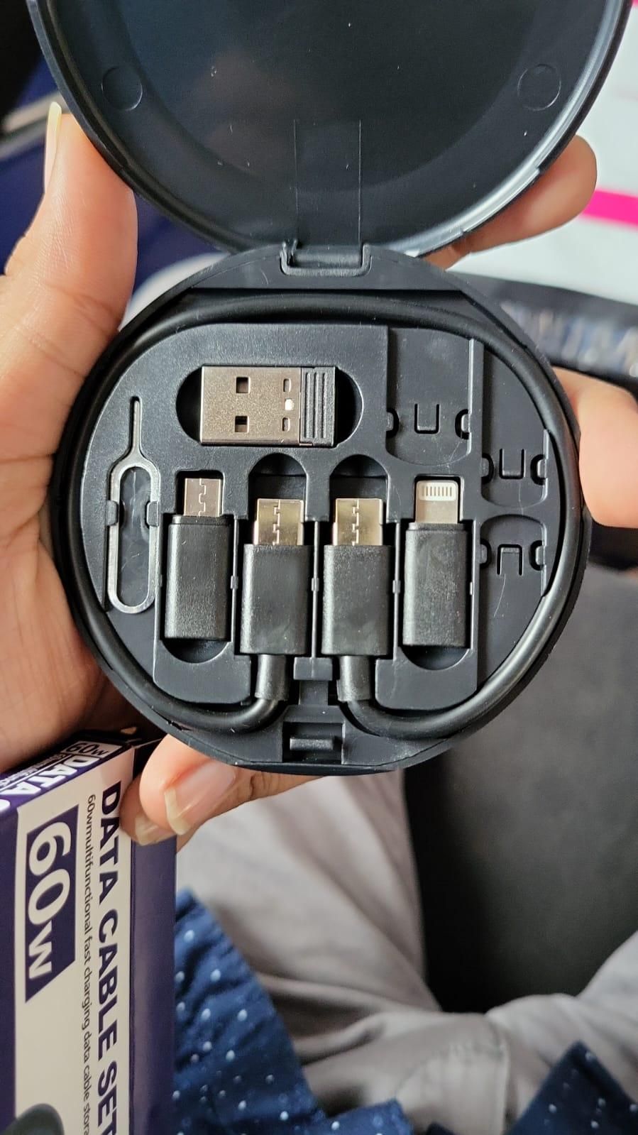 5 in 1 Fast Charging Travel Cabel Set With Phone Stand